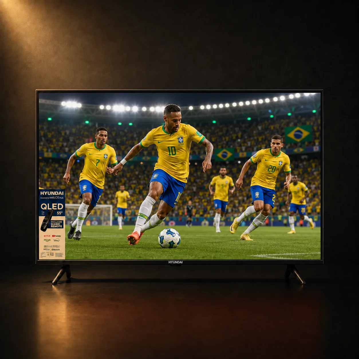 Smart TV Hyundai QLED 55" 4K LED webOS Hub Magic Remote Bluetooth