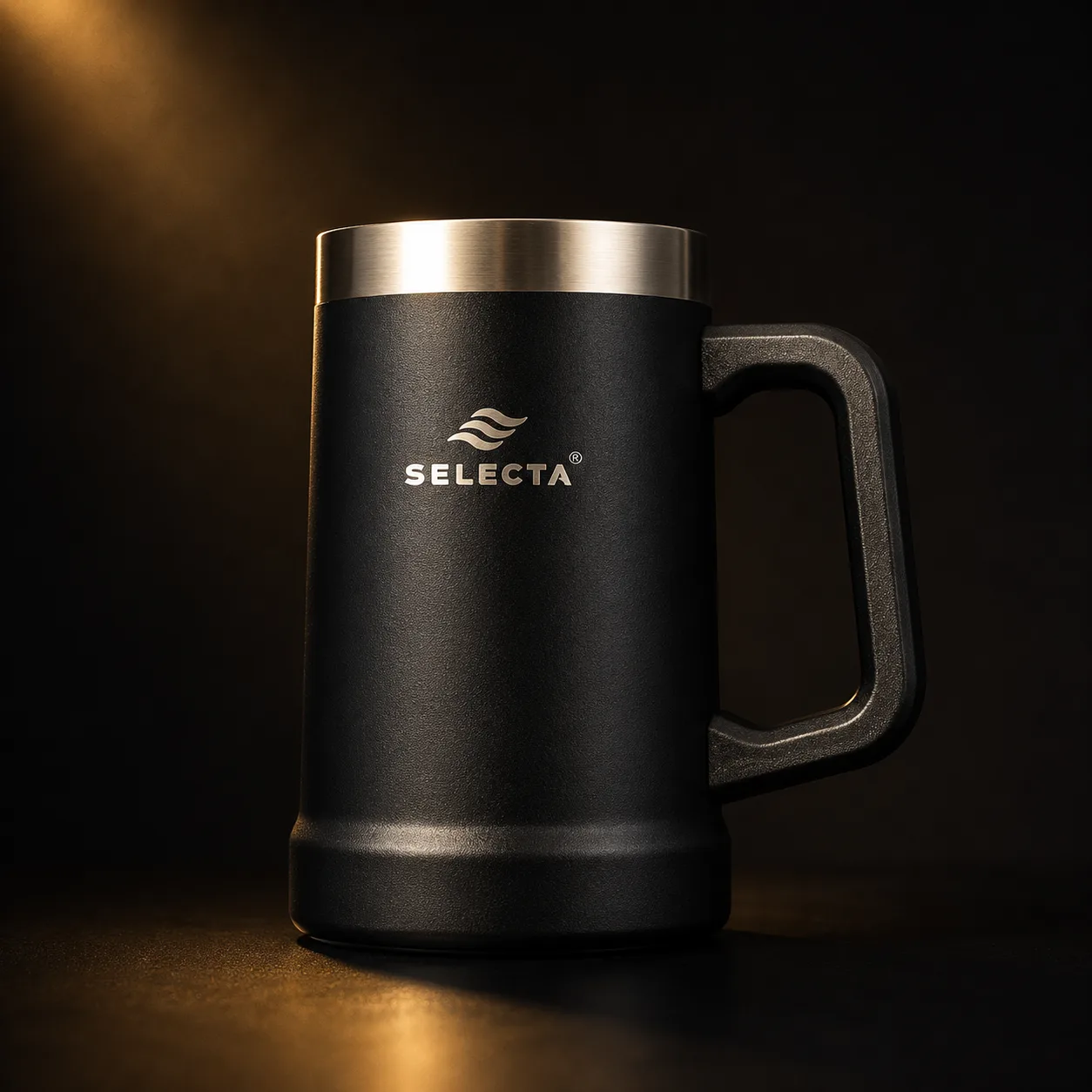 Caneca Térmica para Cerveja Selecta Plus 700ml Preta